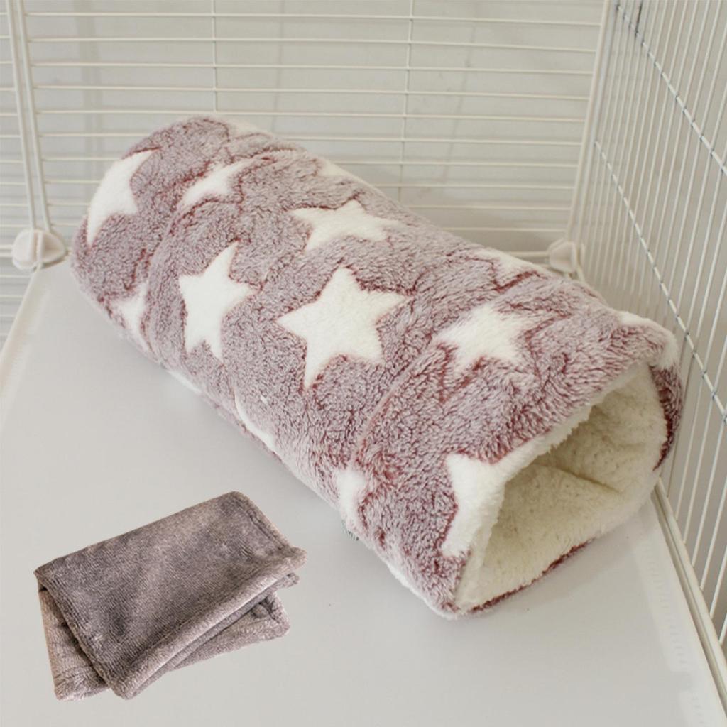 Small Pet Fleece Tunnel & Hammock: Hamster, Rat, Sugar Glider, Guinea Pig Hideout & Bed