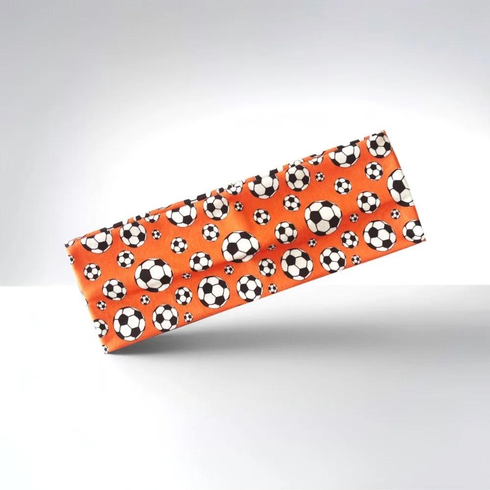 Soccer Print Soccer Fan Hair Band Elastic Sport Headscarf Football Headband Tailgating оранжевый