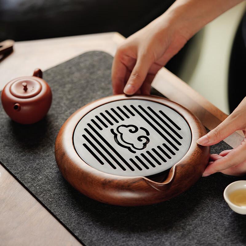 Wutu Minimalist Solid Walnut Wood Tea Tray