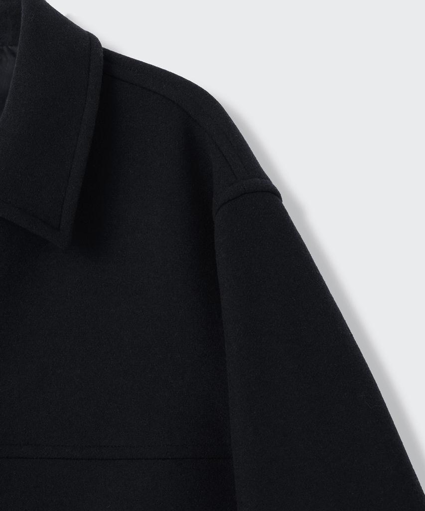 Musinsa Standard Wool Blend Oversized Car Coat [Black]