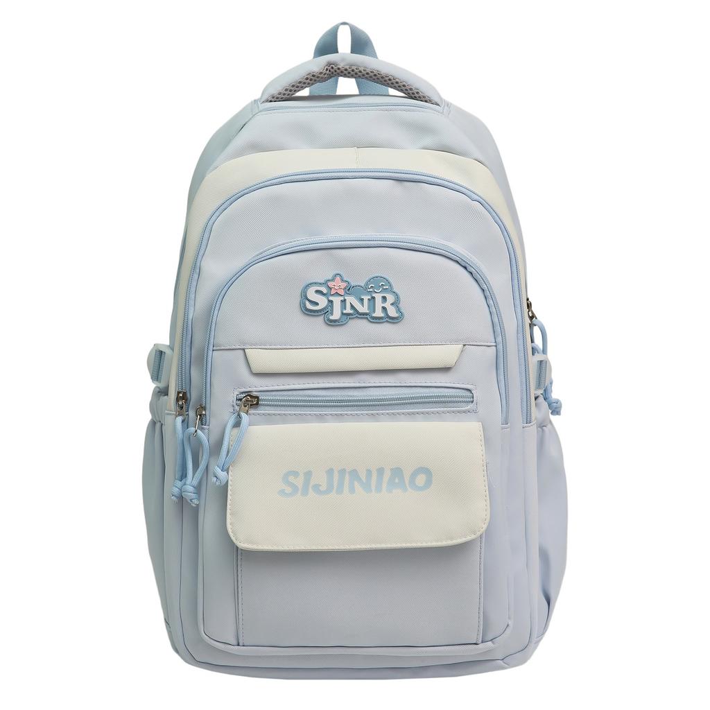 Schoolbag new high-value large-capacity ins burden reduction fashionable simple contrasting versatile schoolbag junior high school student backpack 