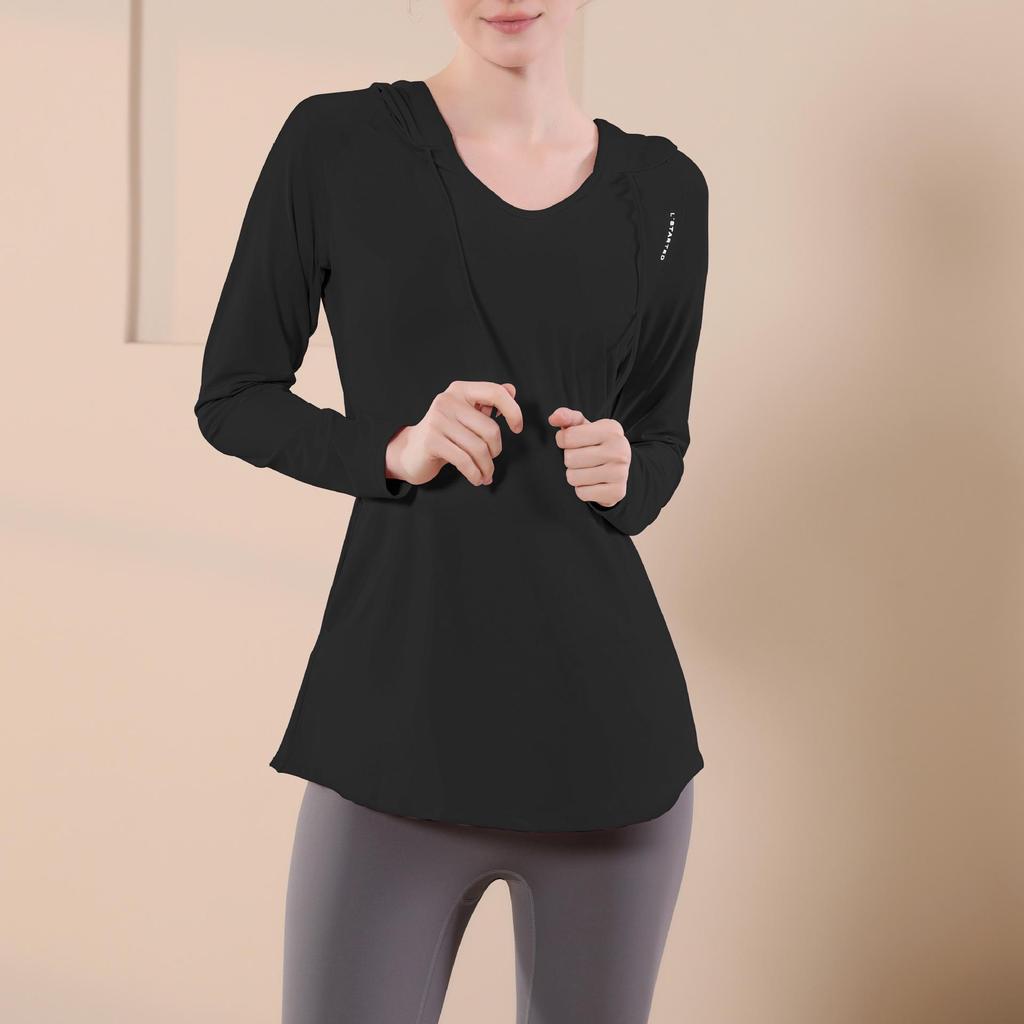 Women's Quick-Dry Breathable Slim Fit Long Sleeve Hoodie for Yoga and Running