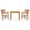 Day and Night - Day and Night Garden Dining Set 3 Pieces and Cushions Solid Teak Wood