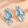 European and American stainless steel special-shaped concave earrings, personalized light luxury, high-end design studs
