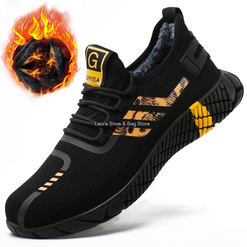 Fashion Men Safety Shoes Air Mesh Steel Toe Sneakers Work Shoes Breathable Male Puncture-Proof Safety Boots Dropshipping Safeti Footwear