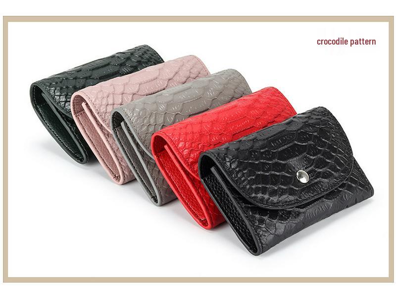 Geldbörse für Damen aus echtem Leder: Großkapazitäts-Multifunktions-Kartenhalter aus Rindsleder der obersten Schicht