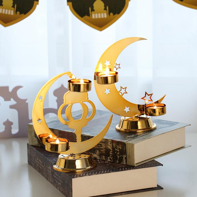 Candlestick EID Mubarak Ramadan Decoration For Home Eid Mubarak Islamic Muslim Party Supplies Ramadan Kareem Eid Al Adha Decor