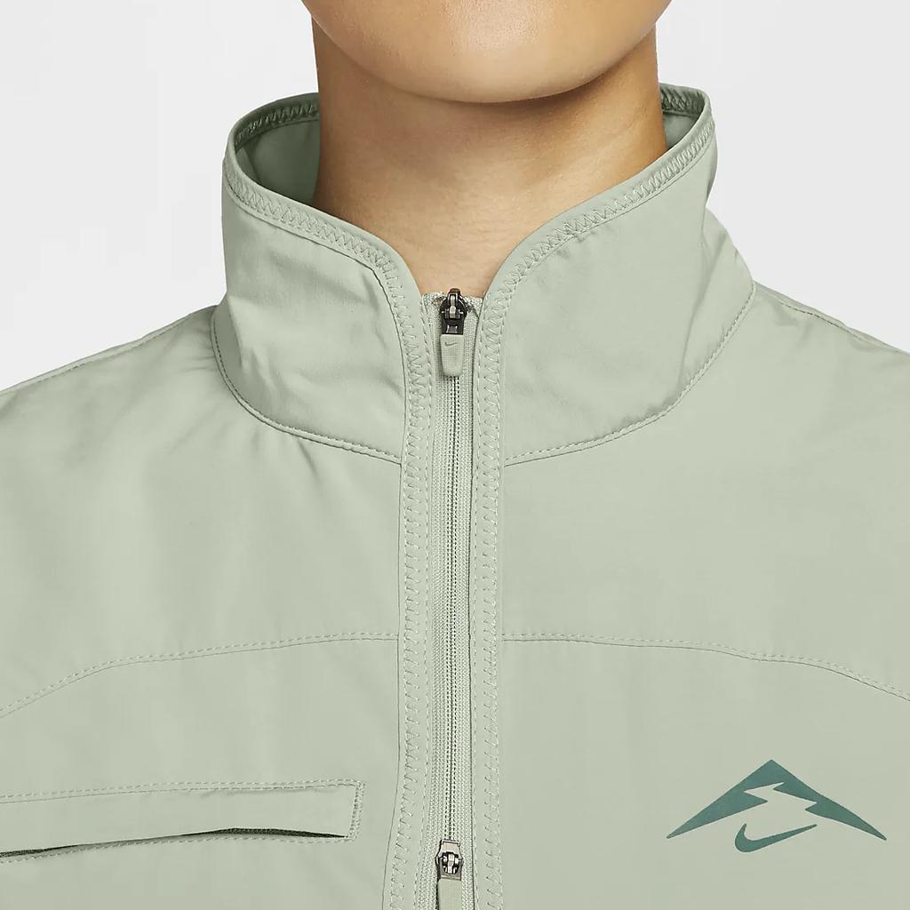 Nike Letter Print Stand Collar Zip Vest Women Vests Light-Green FV6399-370