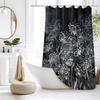 Renaiss Black and White Dandelion Shower Curtain Abstract Cute Floral Pattern Shower Curtain for Bathroom Art Painting Firework Design Shower