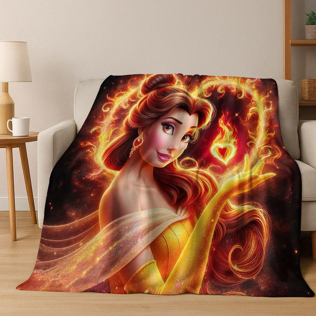 3D-Flanelldecke mit dem Motiv „Die Schöne und das Biest“ – warm, kuschelig und perfekt für Zuhause, Schlafzimmer, Bett oder Sofa. Ideal als Geschenk für Kinder.