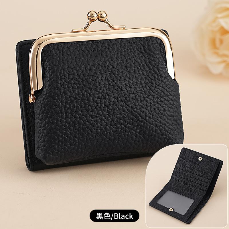 Nowy Damski Skórzany Krótki Portfel RFID Stylowy Zatrzask Portmonetka z Wielofunkcyjnymi Przegródkami Modny Damski Wizytownik