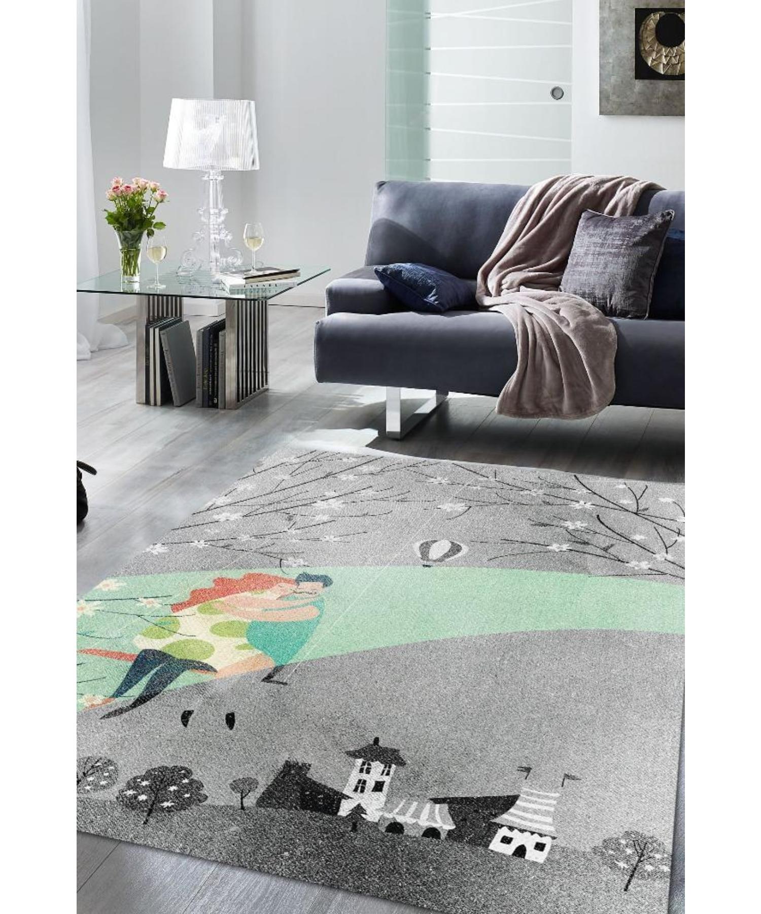 

Color of My Life Woven Based Washable Decorative Home Rug