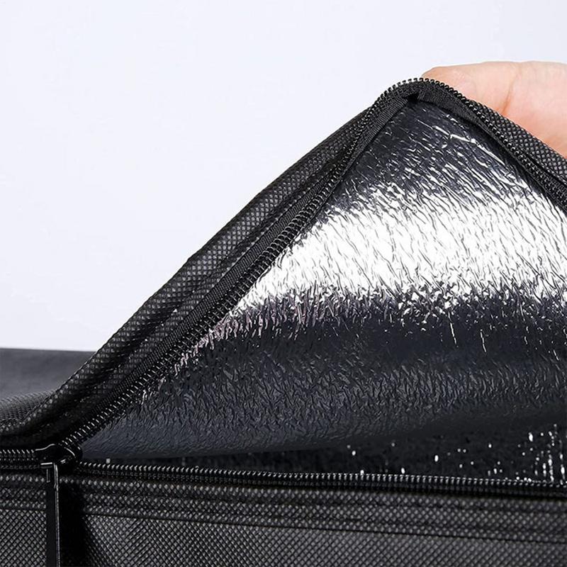 Large Capacity Insulated Grocery Bag Foldable Reusable Soft Cooler Bag Lightweight Hot Cold Takeout Food Delivery Bag