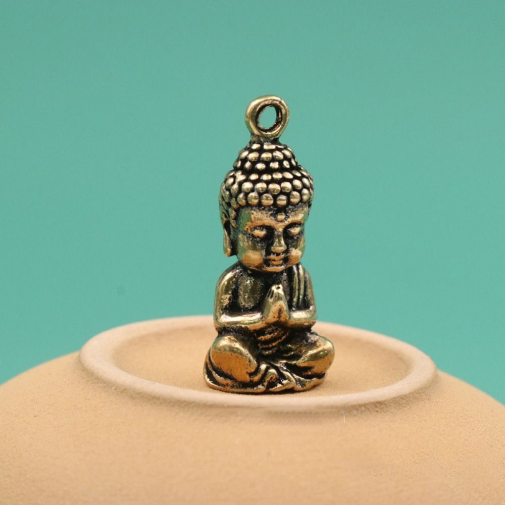 Miniature Sakyamuni Buddha Pendant Brass Crafts Mini Buddha Figurine  Keychain