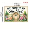 Vintage Farmhouse Metal Sign Welcome To My She Shed Weatherproof Wall Art Decor