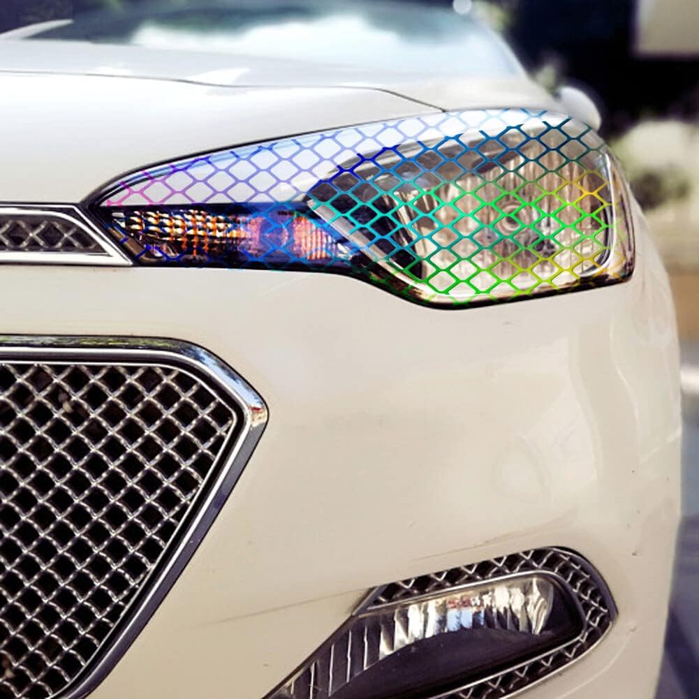 Honeycomb Car Taillight Sticker,Universal Reflective Decals Sticker Waterproof Rear Light Film Self Adhesive Tail Light Lamp Stickers Car Styling