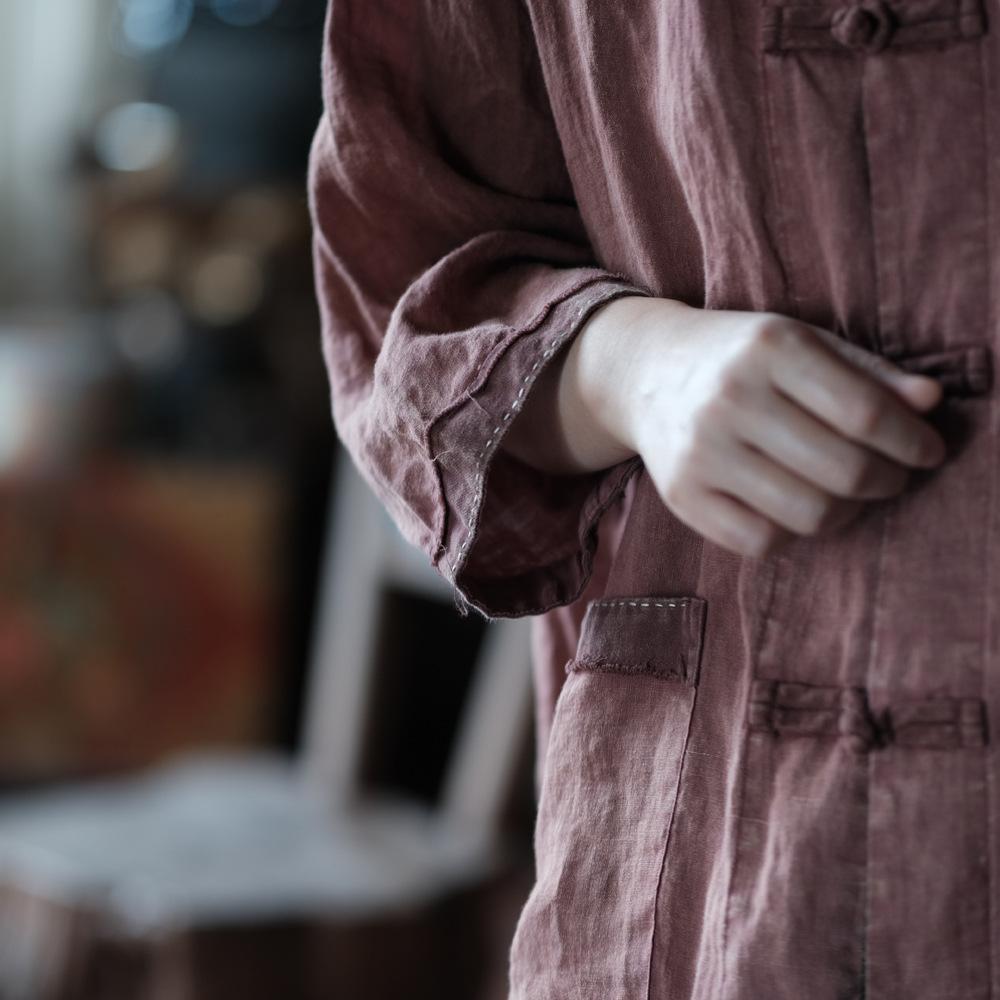 Johnature Женские винтажные рубашки-стойки Топы Вышитые цветочные блузки Весенние женские — фото 3