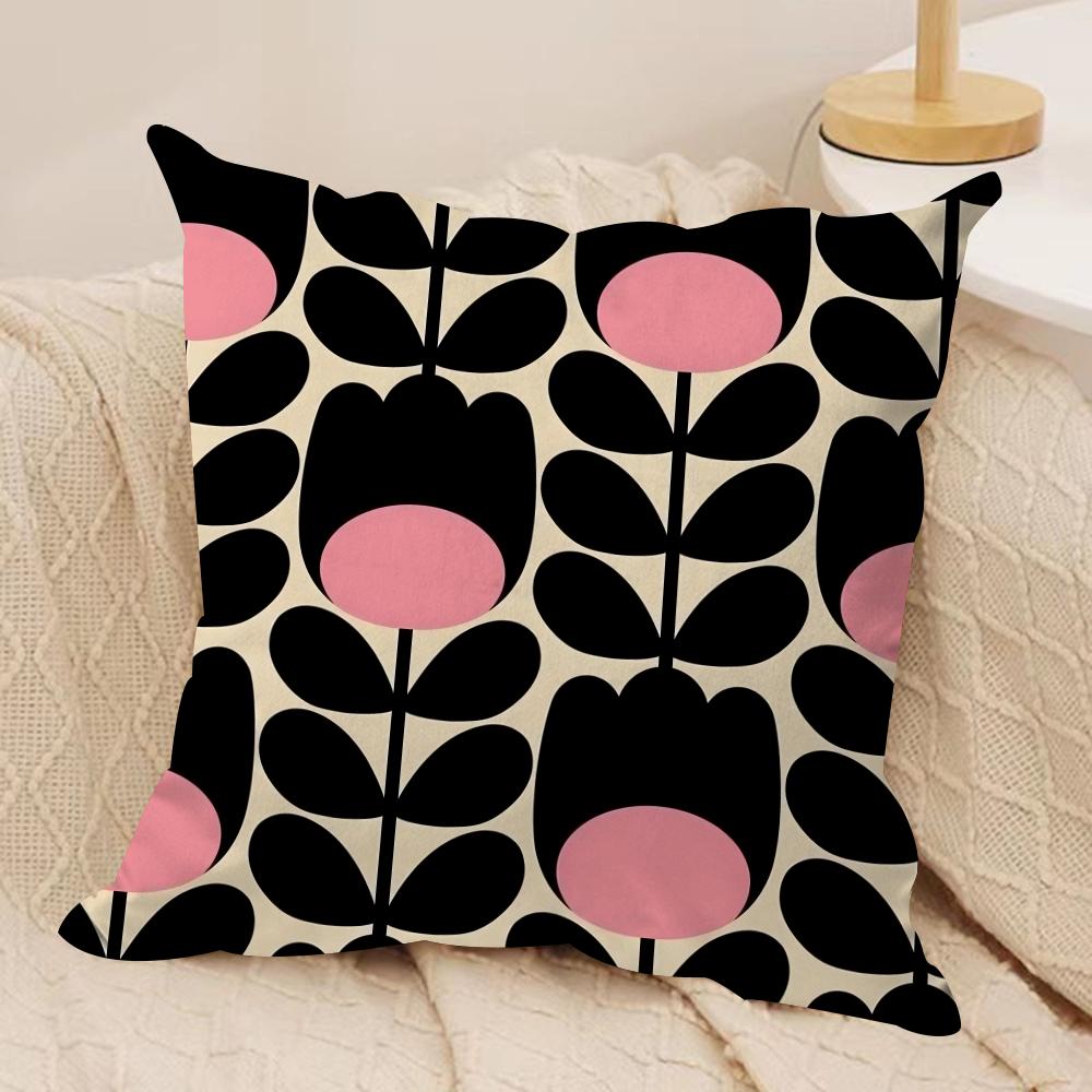 Black Geometric Pattern Cushion Cover Pillowcase Ultra Soft Skin Friendly Fabric Cloud Like Comfort  Concealed Zipper