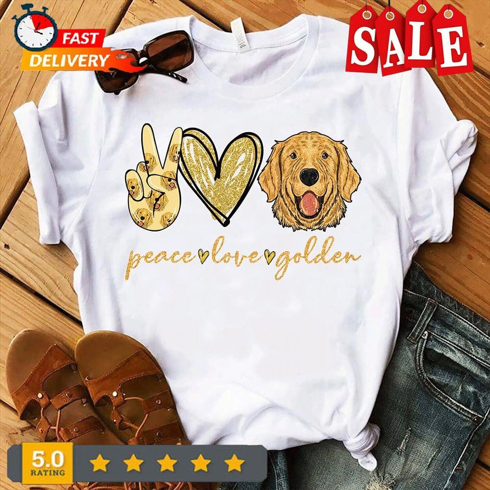 Mír Láska Zlatý retrívr Trička Tričko S-5XL