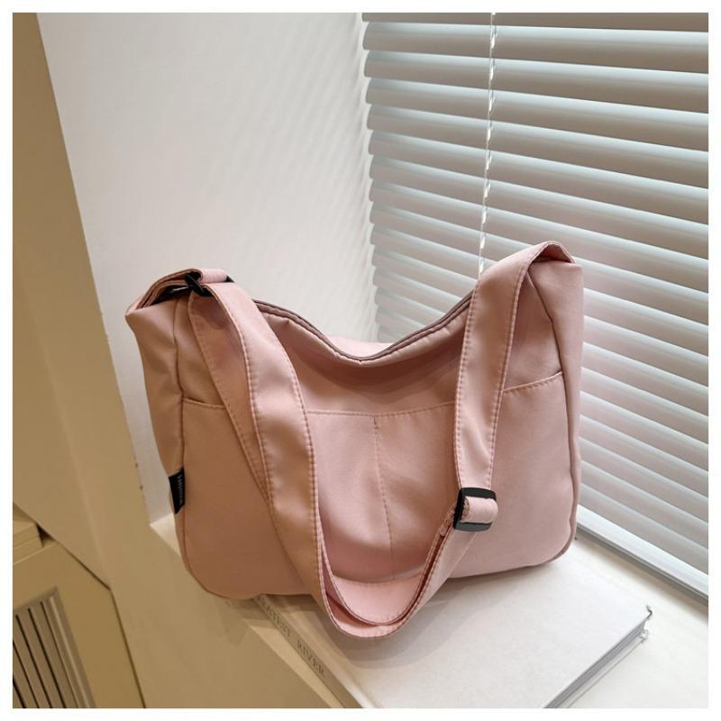 New casual messenger canvas bag, simple large-capacity shoulder bag, niche design sense, daily commuter bag