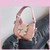 Stylish Mini Shoulder Bag With Adorable Bow Design In Black Pink And Silver Colors