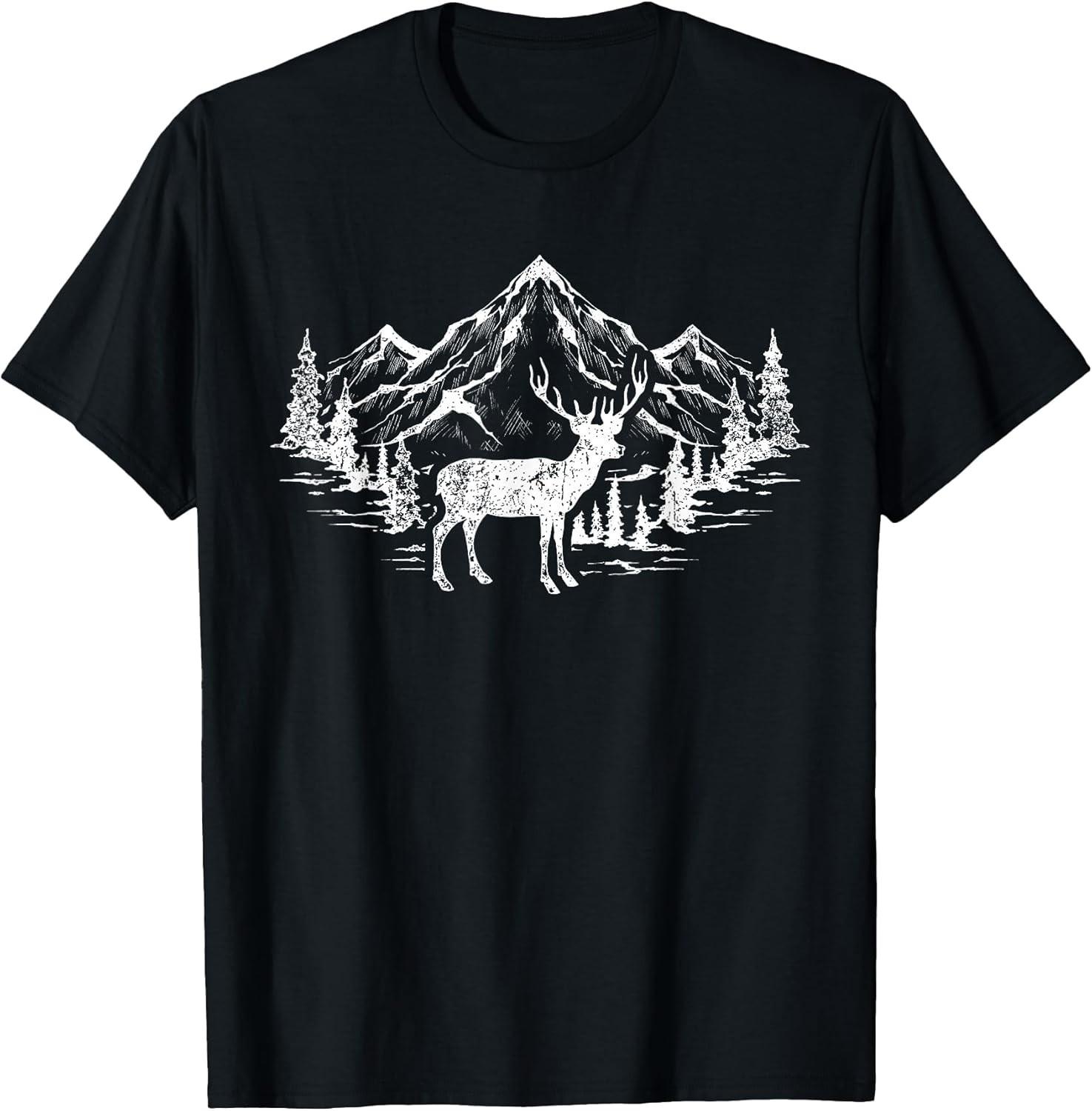 NEW LIMITED! Outdoor Forest Animal Wildlife Mountains Nature Tee - MADE IN USA S