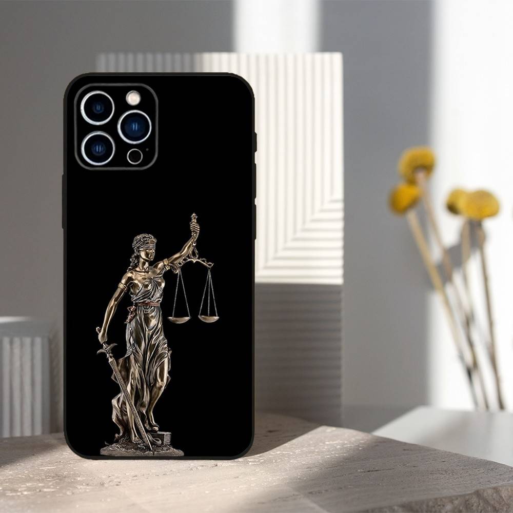 Law Lawyer Judge Justice For iPhone 13,17,11,12,16,14,15,Plus,Pro Max,XS,X,XR,SE,Mini,8,7,Soft Silicone Black Phone Case