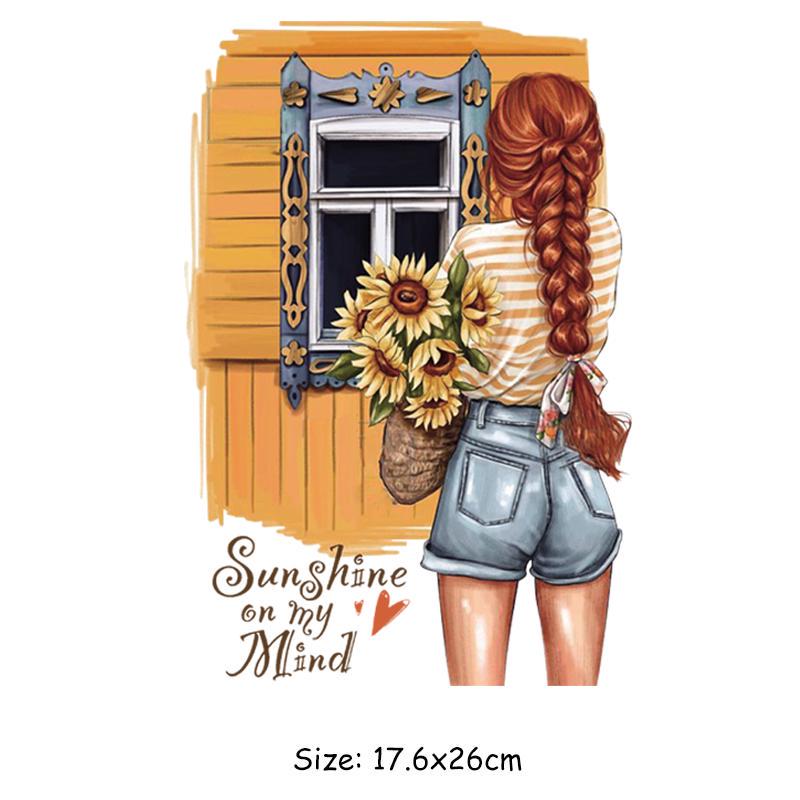 Beautiful Girls Iron On Patches Lovely Mom Stickers For Clothes Tshirt Handmade DIY Washable Eco-friendly Parch