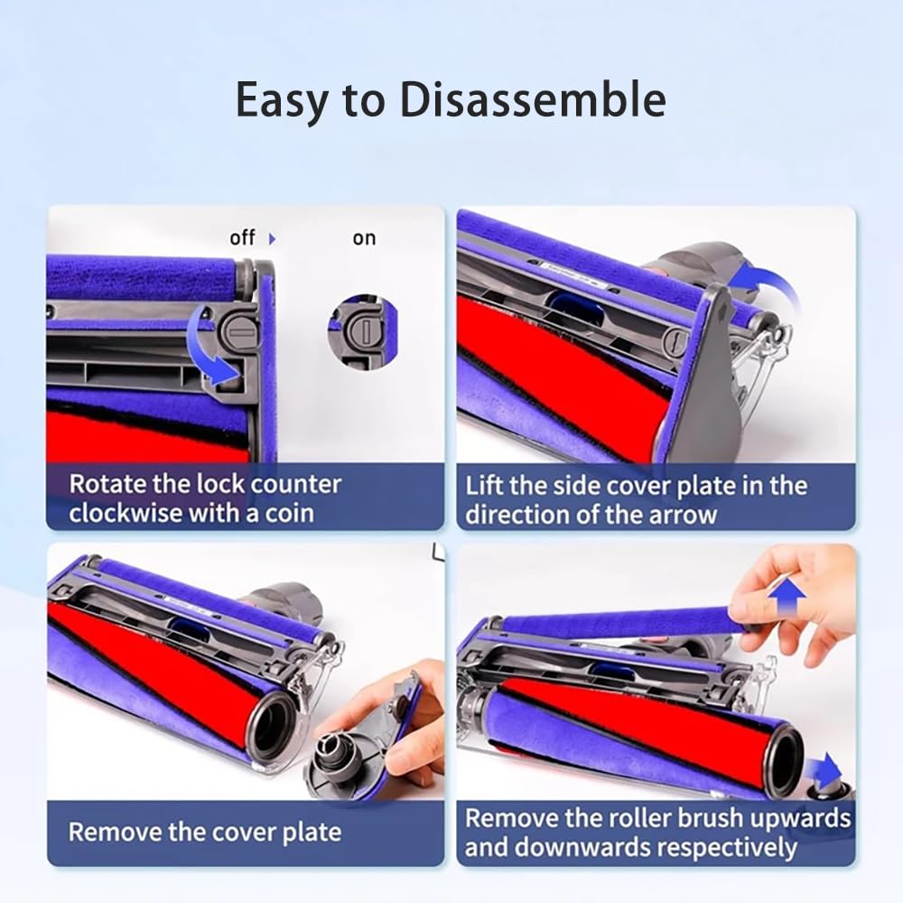 Replacement Soft Roller Cleaner Head and Rotating Brush for Dyson and Digital Slim Includes V10 Slim HEPA SV18, V10, Vacuums. 2-Pack Filters. [Used]