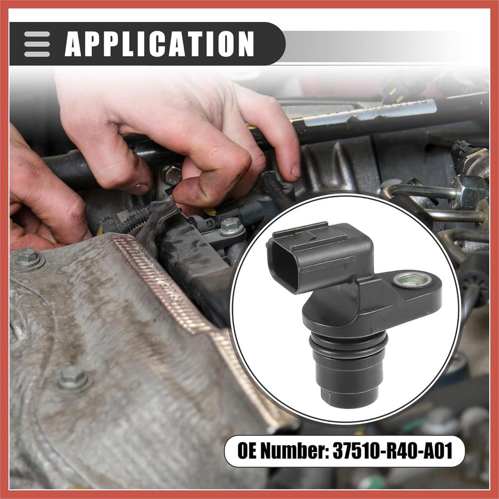ACROPIX Camshaft Position Sensor, for Honda Accord 2008-2012, ABS, No.37510-R40-A01, Black, 2 Pcs Car Parts