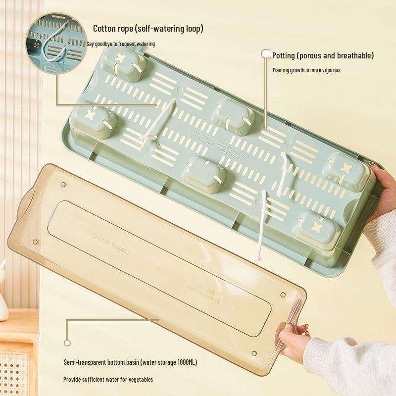 Rectangular Indoor/Outdoor Plastic Planter with Water Tray for Vegetables and Flowers