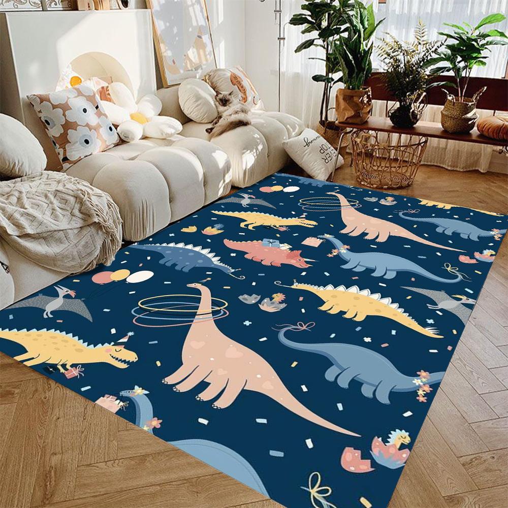Kawaii Cartoon Dinosaur Carpet Parent-child Activities Area FloorMat Living Room Decor Sofa Rug Bedroom Bedside Rug Kitchen Mat