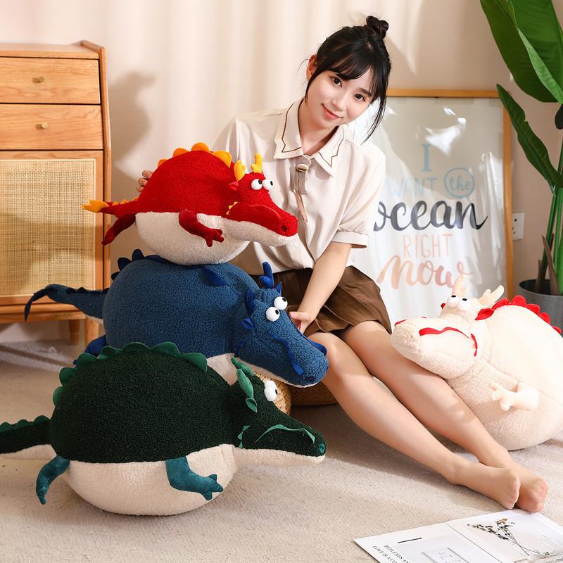 Cute Round Dragon Plush Toy Cartoon Dragon Stuffed Animal Soft And Huggable Dragon Doll For Home Decor 60cm/0.5kg