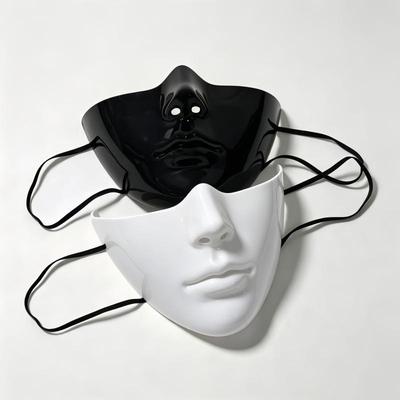 Creative Punk Half-Face Mask Halloween Prop Mask Accessories Cosplay Party Carnival Fancy Dress Up Props White Black Mask