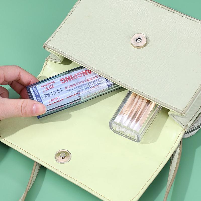 Nešiojama Skaidri Mini Laikymo Dėžutė Kelionėms Dantų Krapštukų, Vatos Pagaliukų Dėžutė Paprasta Smulkių Daiktų, Pleistrų Klasifikavimo Dėžutė