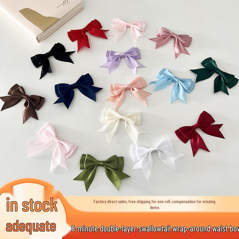 8-Minute Double-Layer Polyester Swallowtail Wrap-Waist Bow, DIY Textile Accessory