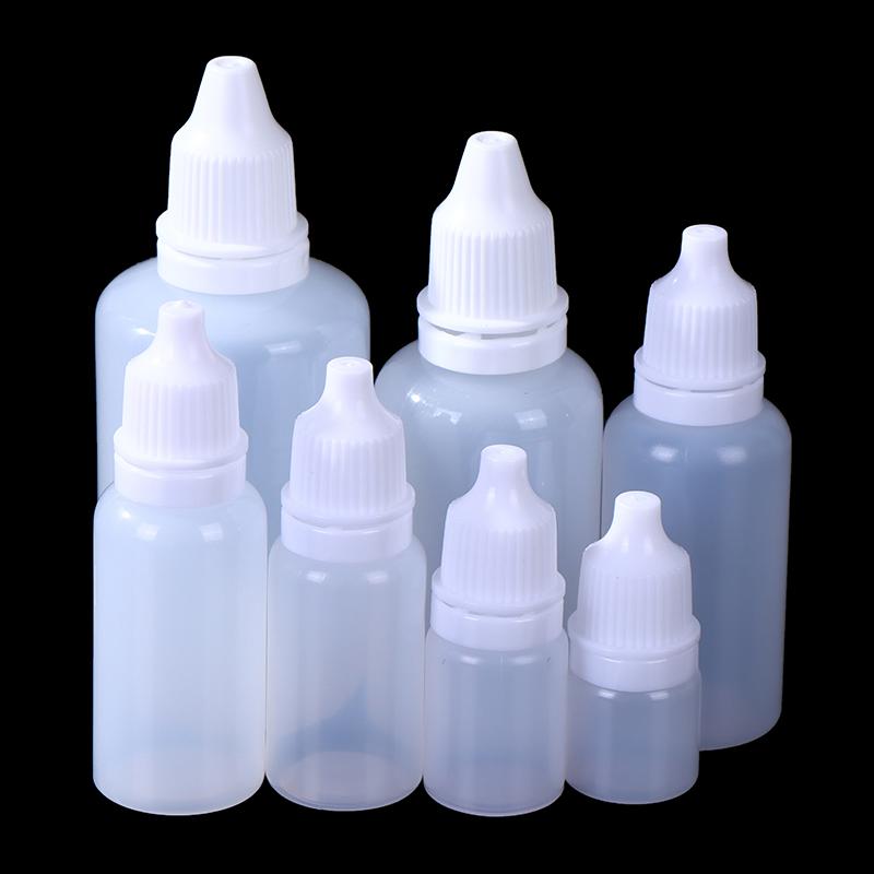 10Pcs 5/10/15/20/30/50Ml Empty Plastic Dropper Bottle Paint Beauty Oil Squeezable Refillable Bottle Cosmetics Storage Bottles
