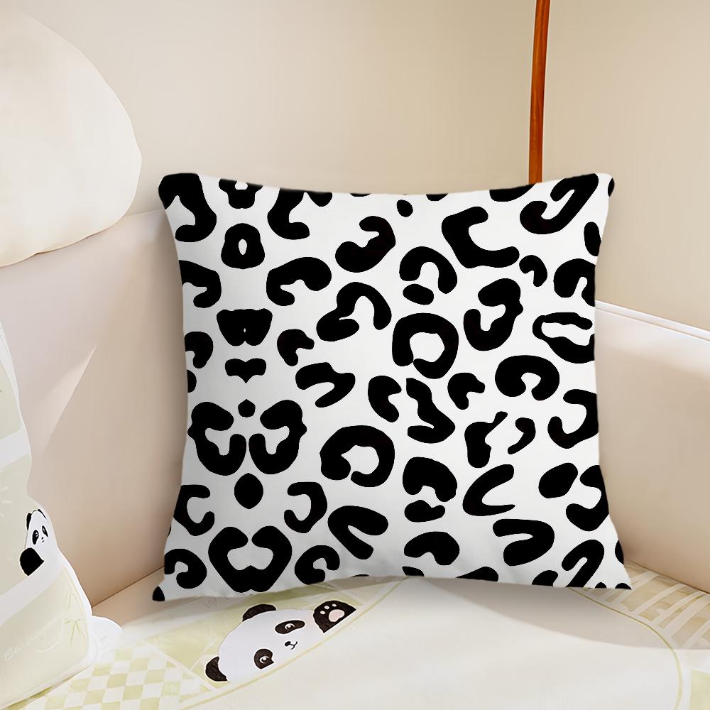 Fashion Leopard Print cushion cover Pillow Case Plush Fabric Soft Double Sided Print Sofa Cushion Cover Throw Pillow Covers