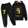Set Bambino Autunno Primavera Cr7 3-12 Anni Felpa+Pantaloni Tuta Set 2 Pezzi Bambini Ragazzi Ragazze Tute Casual per Bambini