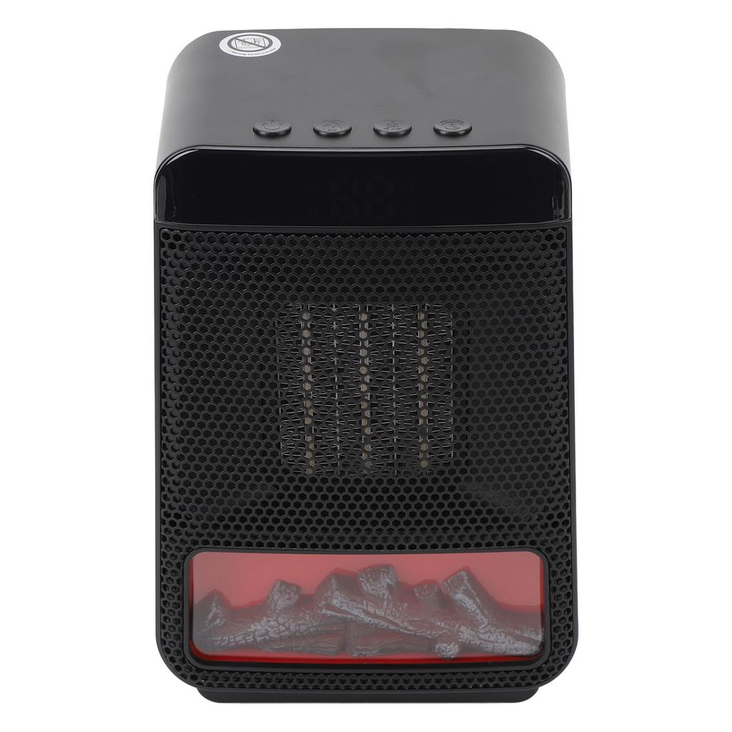 3D Flame Space Heater 4 Gears Timing Desktop Heater Fast Heating PTC Ceramic Heater for Bedroom Offi