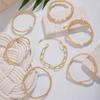 7PCS Fashion Versatile Bead Round Bead Chain Stacked Bracelet for Women's Jewelry with a Unique Design and Metal Style Bracelet Set