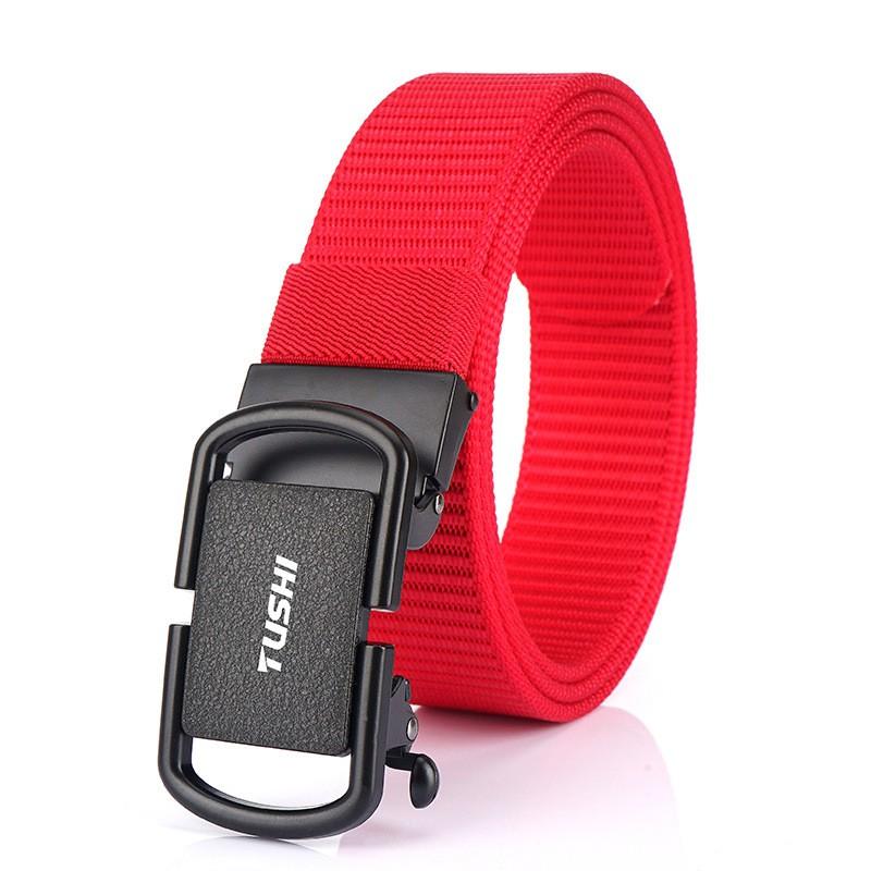 3.5cm Toothless Automatic Buckle Belt Men's Outer Nylon Casual Pants