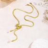 Pearl Pendant Bow Knot Tassel Necklace with Irregular Round Clavicle Chain for Women
