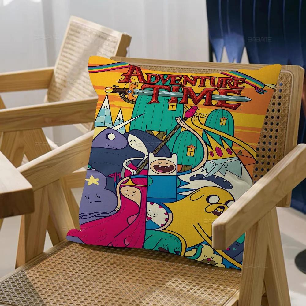 Adventure Time Con Finn Jake Copricuscini Cartone Animato Divano Decorativo Casa Stampa Double-sided Corto Peluche Carino Copricuscino