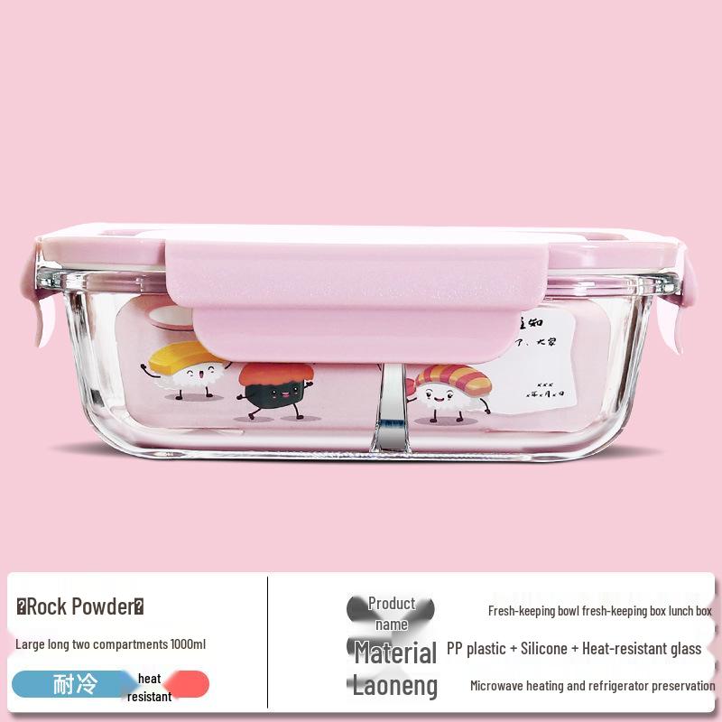 Ciotola Bento in Vetro per Microonde - Resistente alle Alte Temperature, Grande Capacità, Pranzo Ermetico