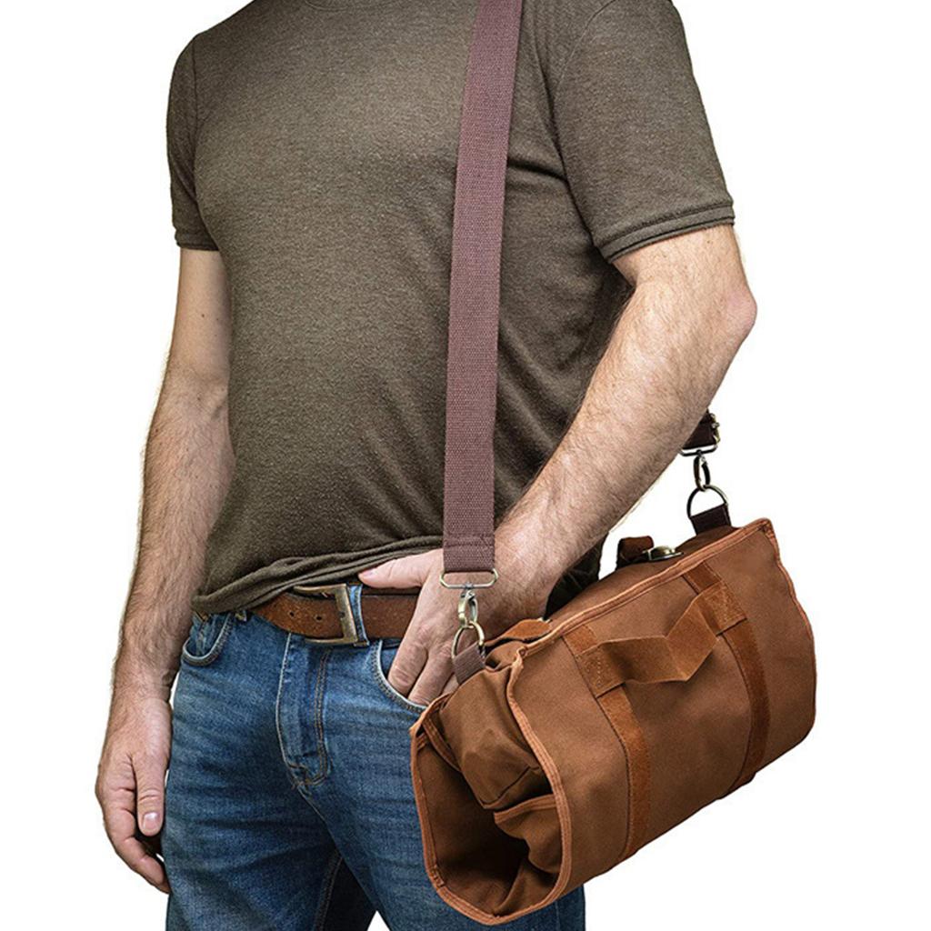 Portable Bar Canvas Tool Bag (Without Tools) with Shoulder Strap Roll Up Traveling Bar Bag for Carrying Cocktail Shaker Set