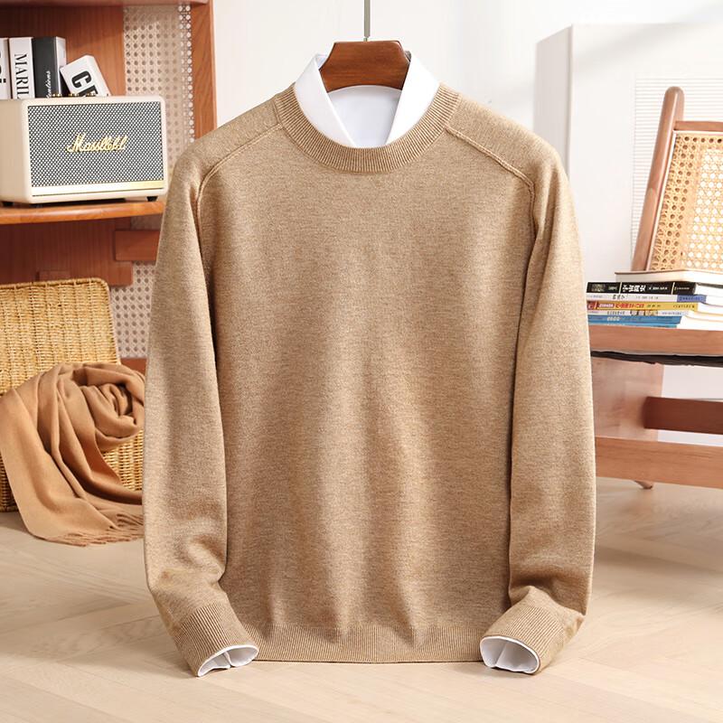 Yiliteng Men's YTMTST6818 Loose Fit Round Neck Knit Sweater