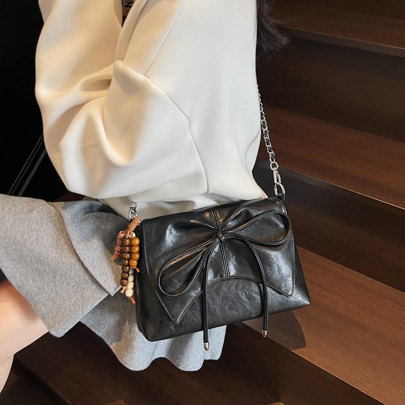 Large capacity bag women's trendy new popular fashion versatile shoulder bag high-end bow messenger bag