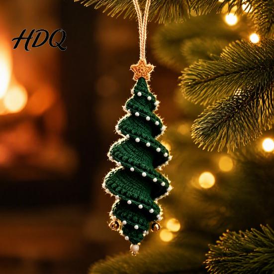 Crochet Supplies for Beginners Doll Spiral Ornament DIY Kit Holiday Craft Set with Festive Yarn Crafts Soft Yarn Beads Christmas Tree Hanging