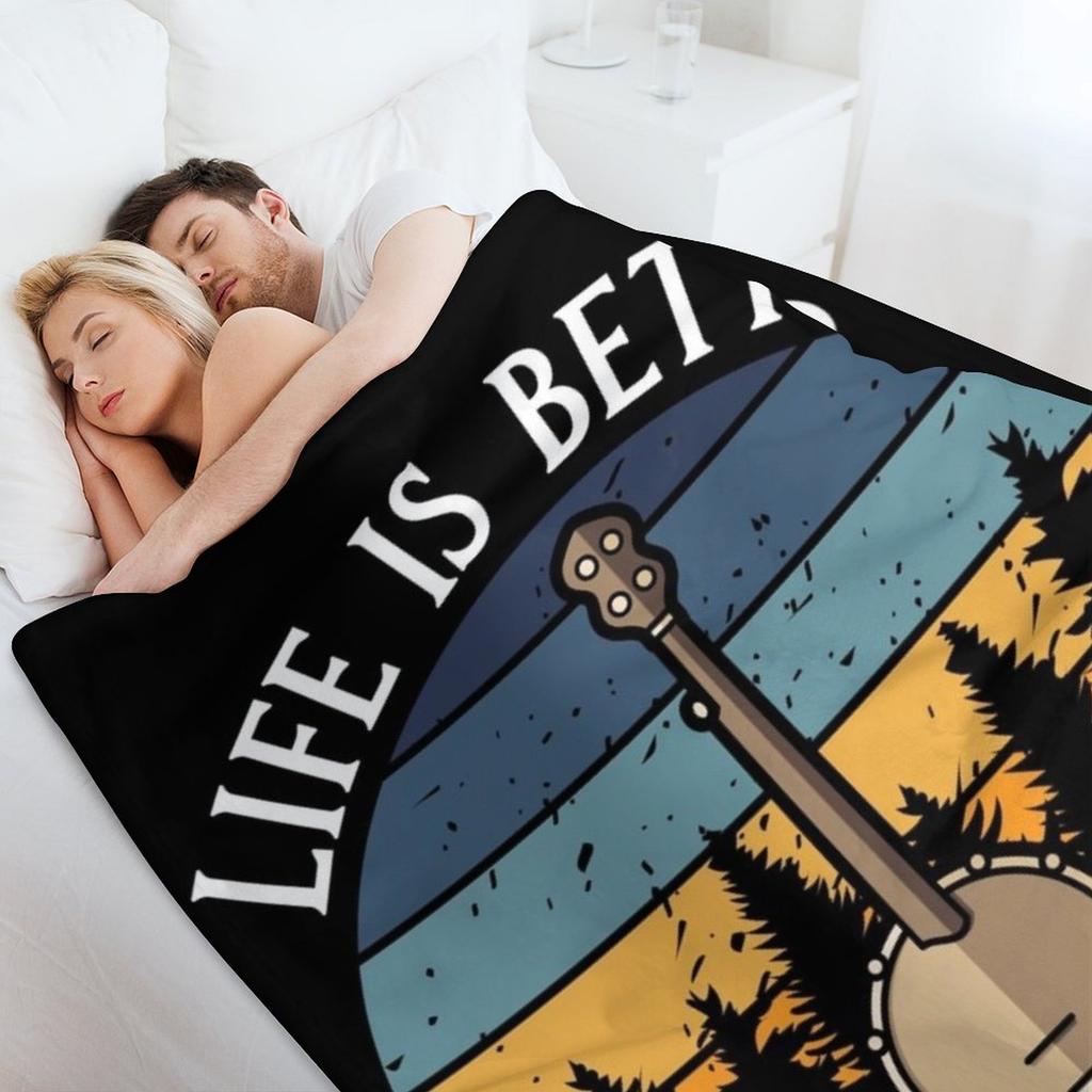 Život je lepší s bluegrassem (Bendžo) Deka na pohovku Velká plyšová deka Turistické deky